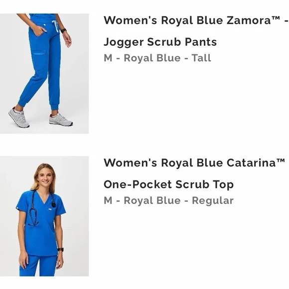 Royal Blue Figs Scrub Set - Size Medium - Picture 7 of 7